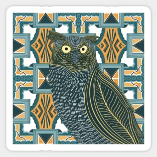 Abstract Great Horned Owl Sticker